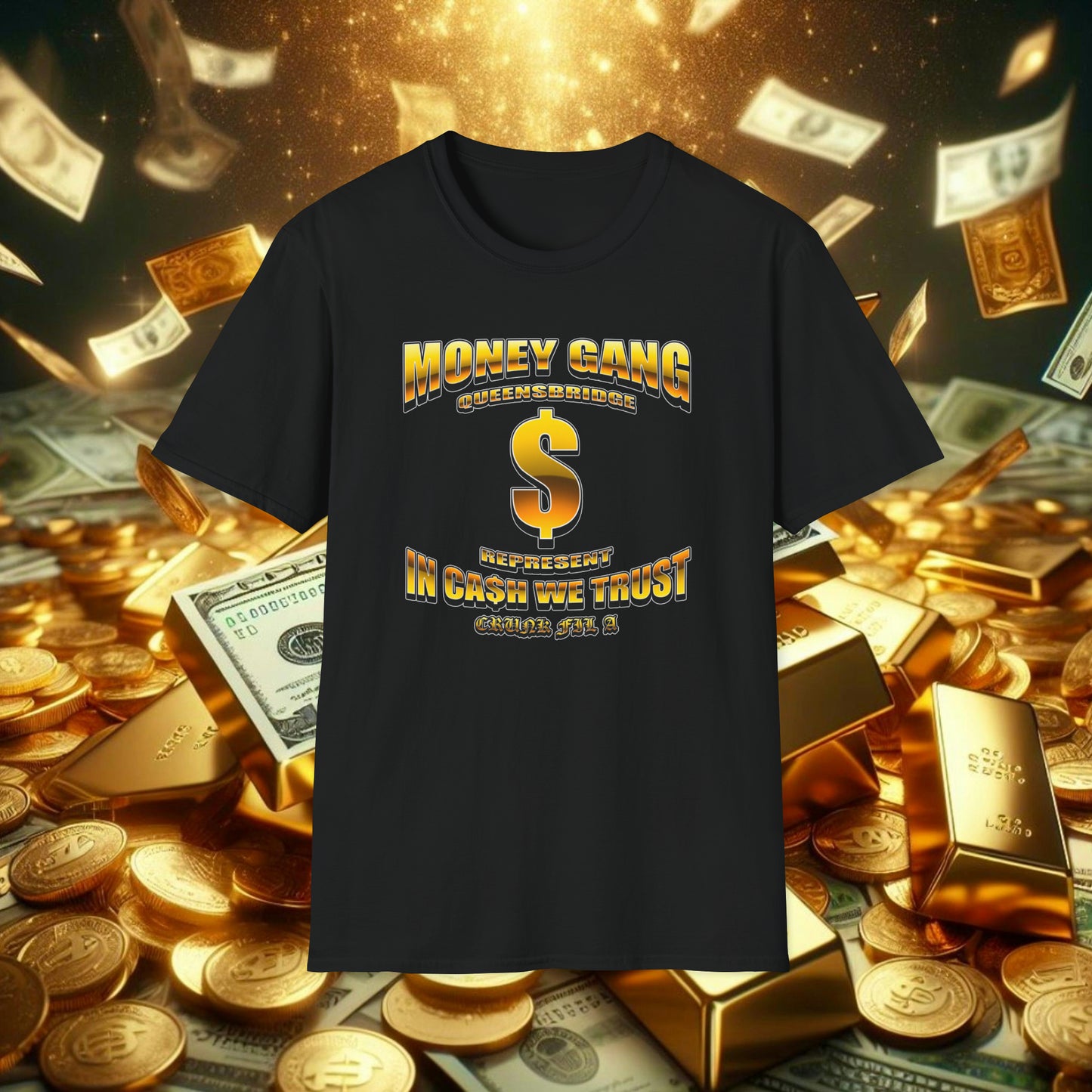 Money Gang "In Ca$h We Trust" T-Shirt (Gold)